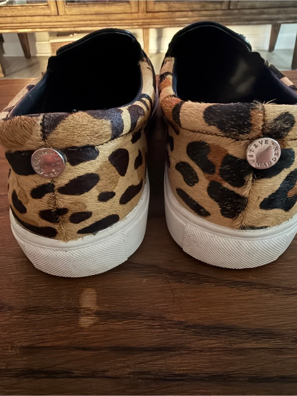 Steve Madden Leopard Print Slip-On Sneakers - Tan & Black